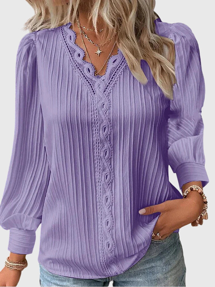 Andrea — Blouse Femme Elegant Pullover Verte Bleue Noire Pour Confort Chic