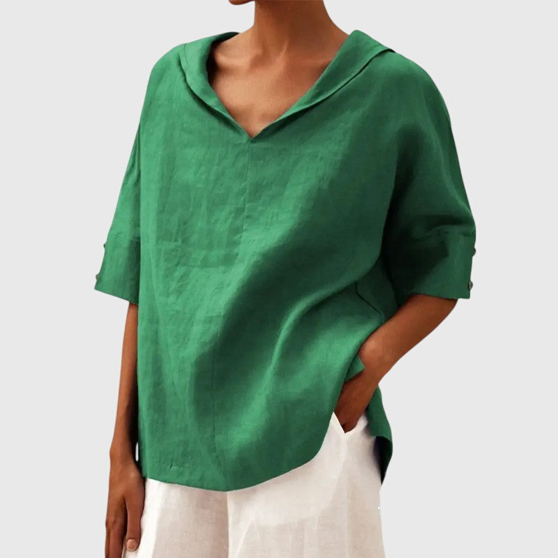 Ayla — Blouse Femme Elegante Kaki, Bleue Pour Style Confirme