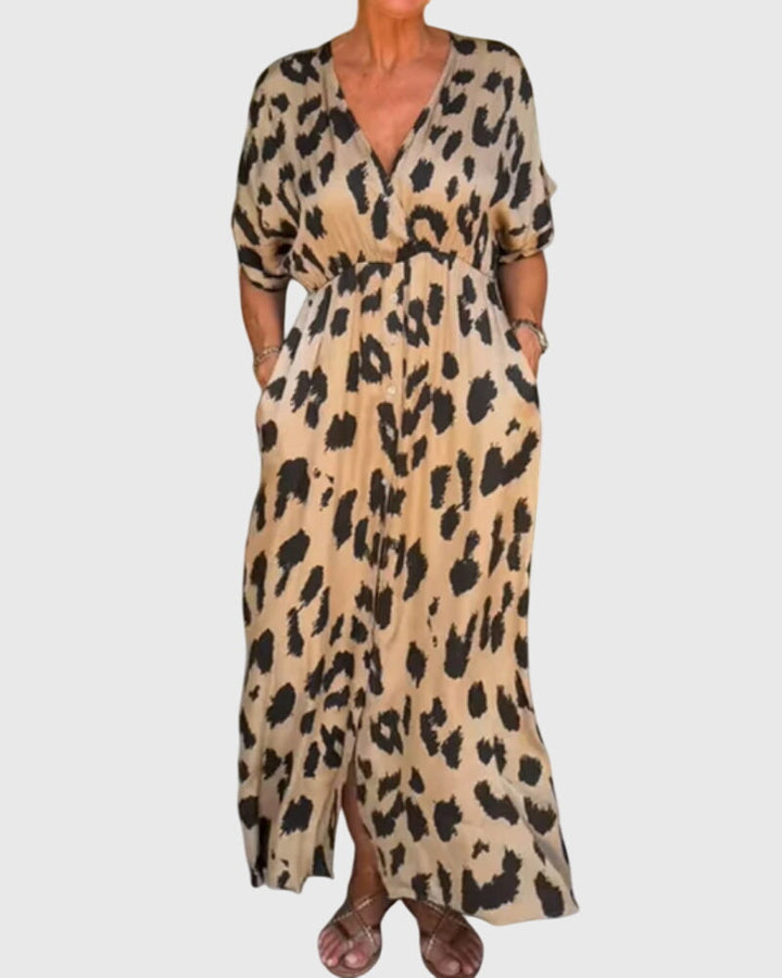 Elizabeth — Robe Femme Elegante Grise, Kaki, Bleue Pour Style Confirme