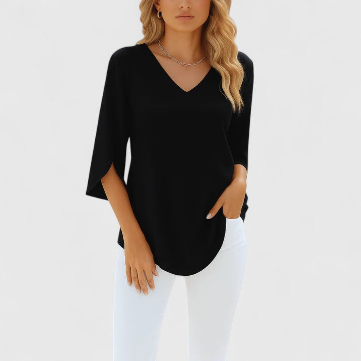 Elionara — Blouse Femme Elegante Bleue, Blanche Pour Style Confirme