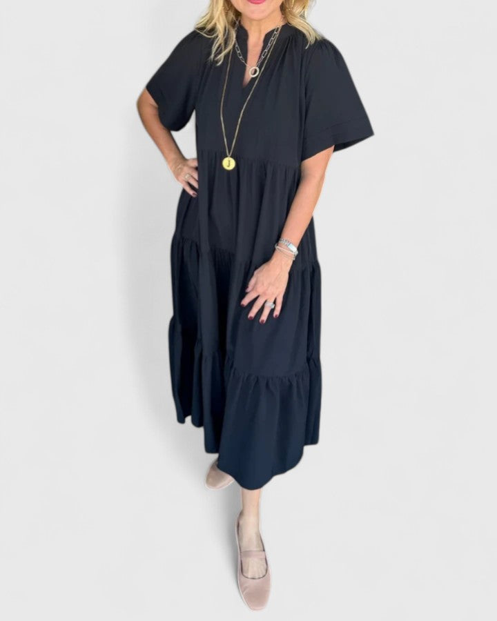 Rebecca — Robe Femme Elegante Noire, Verte Pour Style Confirme