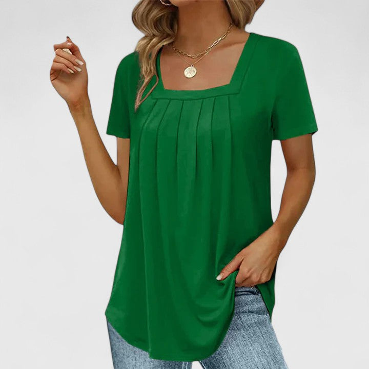 Mirelina — Blouse Femme Lin naturel Bleue, Blanche Pour Style Confirme