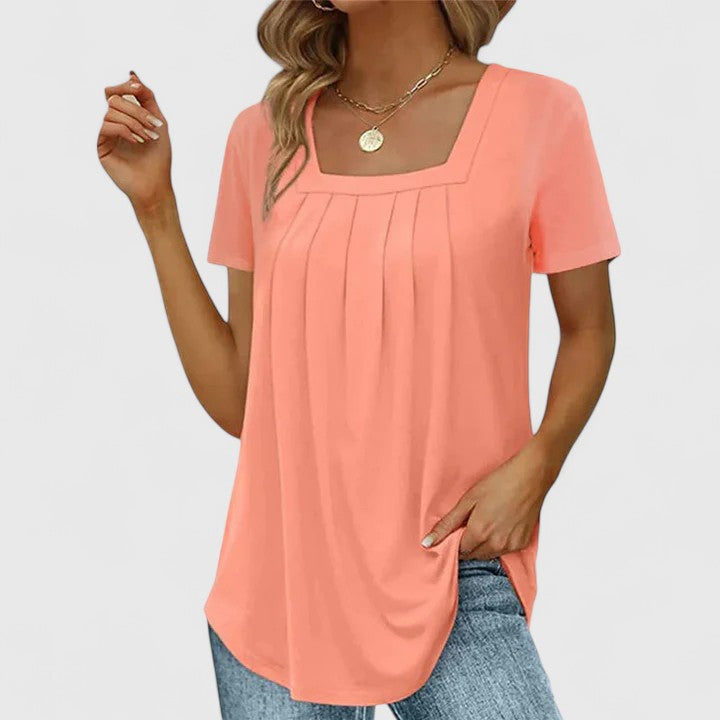 Mirelina — Blouse Femme Lin naturel Bleue, Blanche Pour Style Confirme