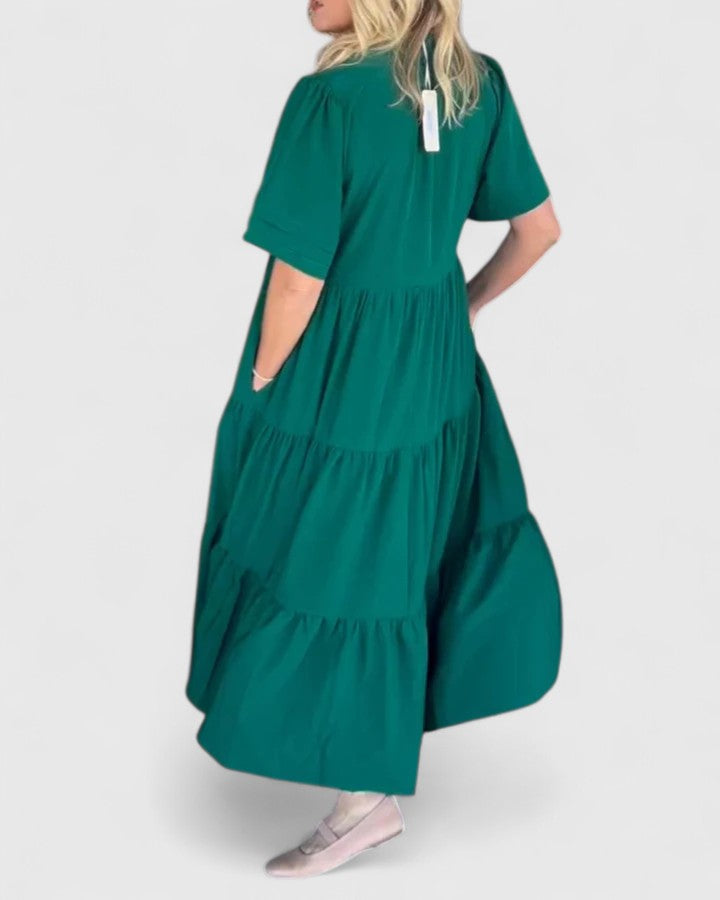 Rebecca — Robe Femme Elegante Noire, Verte Pour Style Confirme
