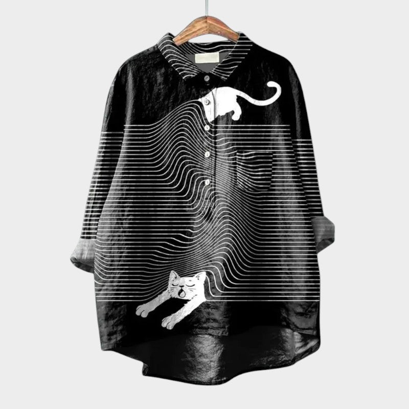 Milla — Blouse Femme Imprimee Marron Verte Pour Style Original