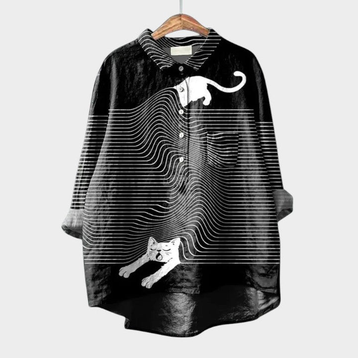 Milla — Blouse Femme Imprimee Marron Verte Pour Style Original