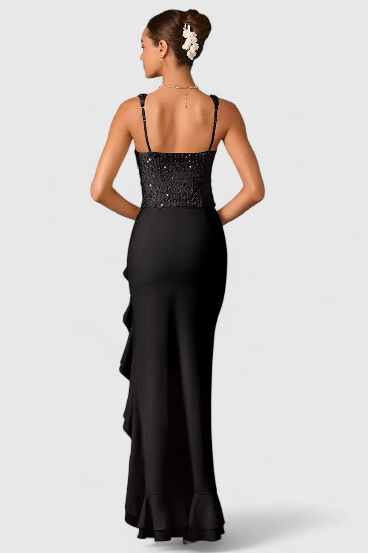 Amandrielle — Robe Femme Elegante Jaune, Noire Pour Style Confirme