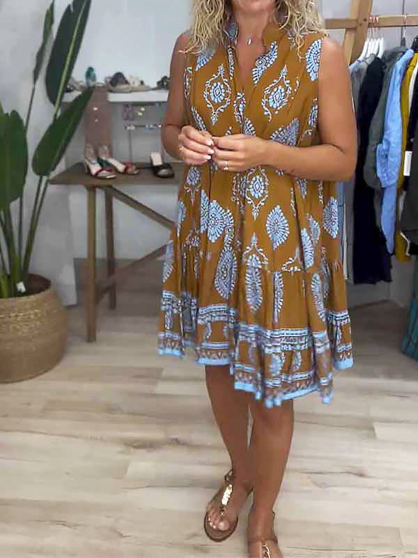 Millie — Robe Femme Boho Caramel Brown, Wine Red Pour Style Confirme