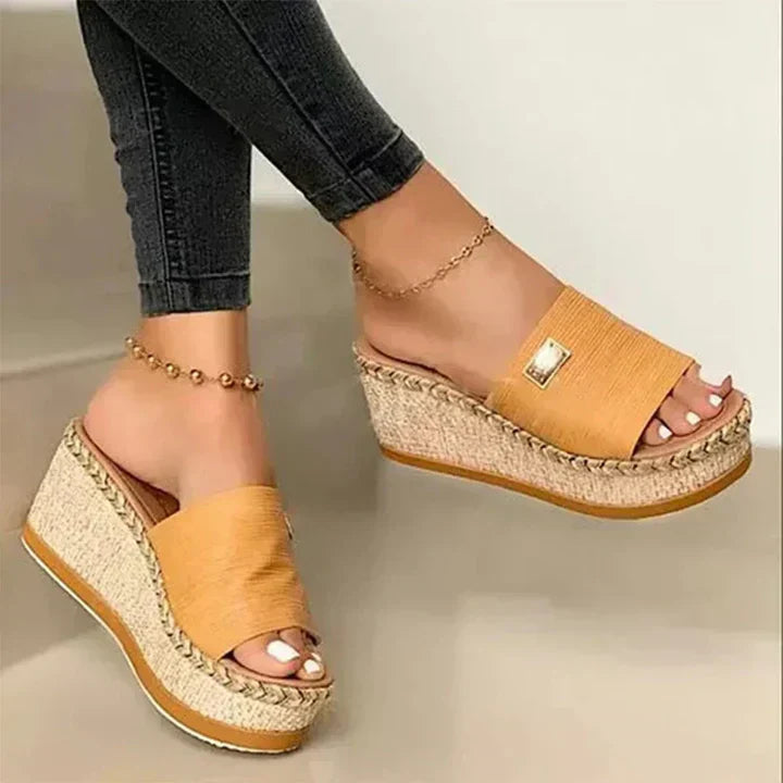 Camille | Sandales Slides Compensées Femme | Confort Été