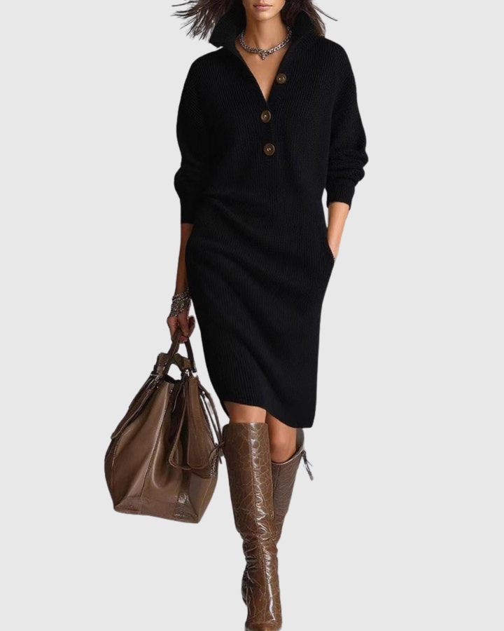 Arianell — Robe Pull Femme Hiver Laine Midi Chaude et Élégante