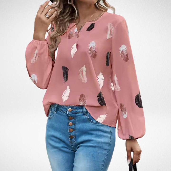 Nicole — Blouse Femme Elegante Bleu Marine, Blanche Pour Style Confirme