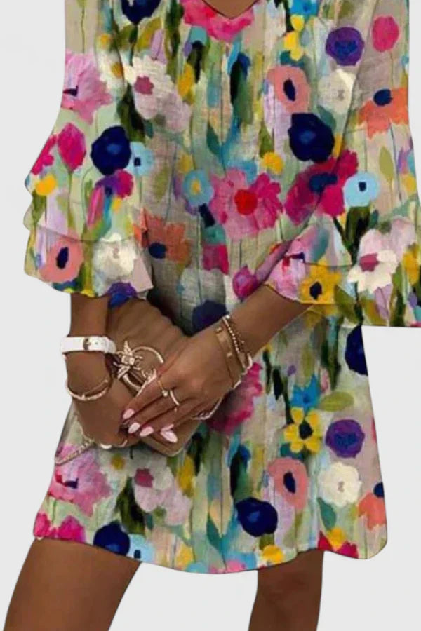 Elviera — Robe Mini Florale Élégante