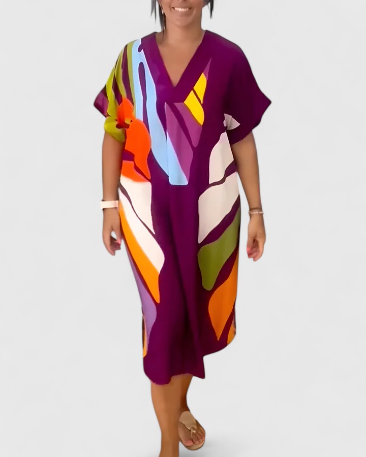 Cymarie — Robe Femme Confortable Beige Noire Violette Pour Equilibre et Style