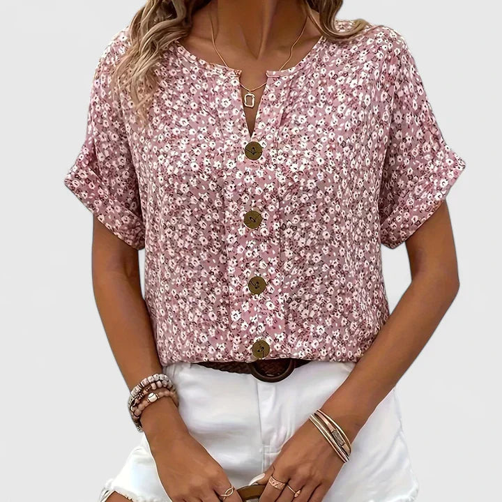 Faylora — Blouse Femme Confortable Rose, Bleue Pour Style Confirme