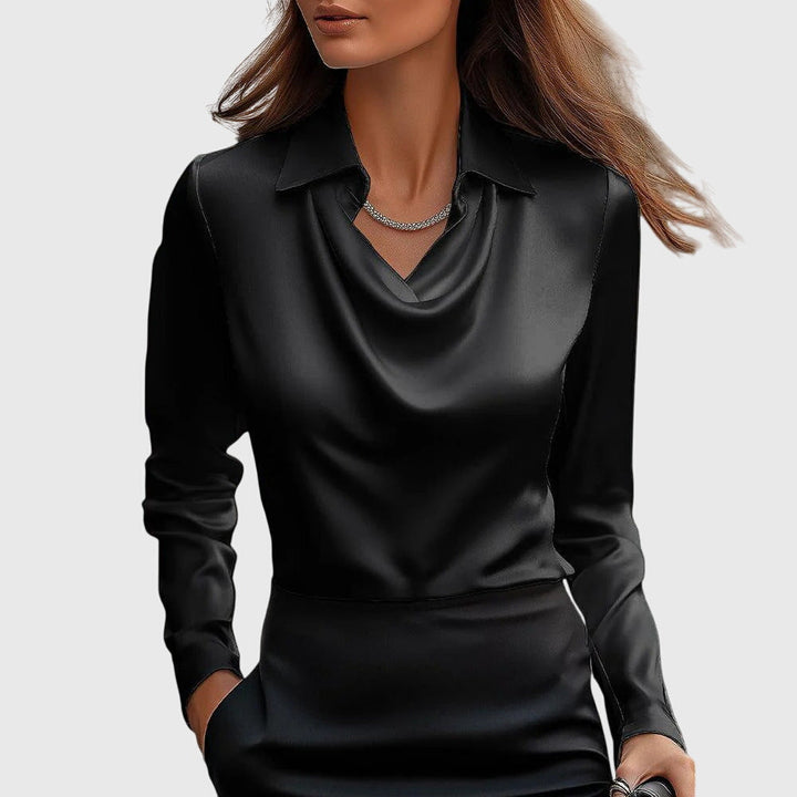 Brooklyn — Blouse Femme Elegante Bleu Clair Verte Noire Pour Style Affirme