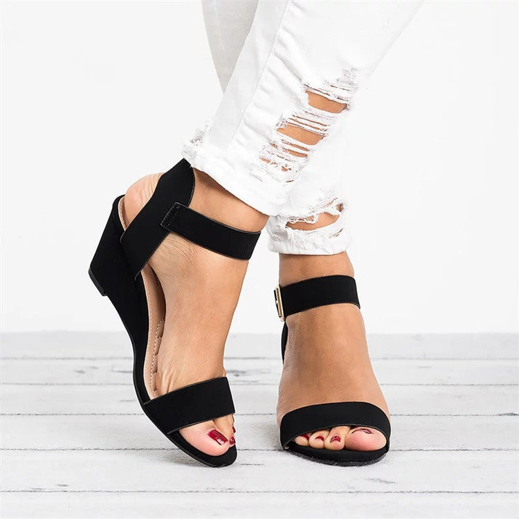 Madeleine | Sandales Compensées Bride Cheville Femme | Confortables