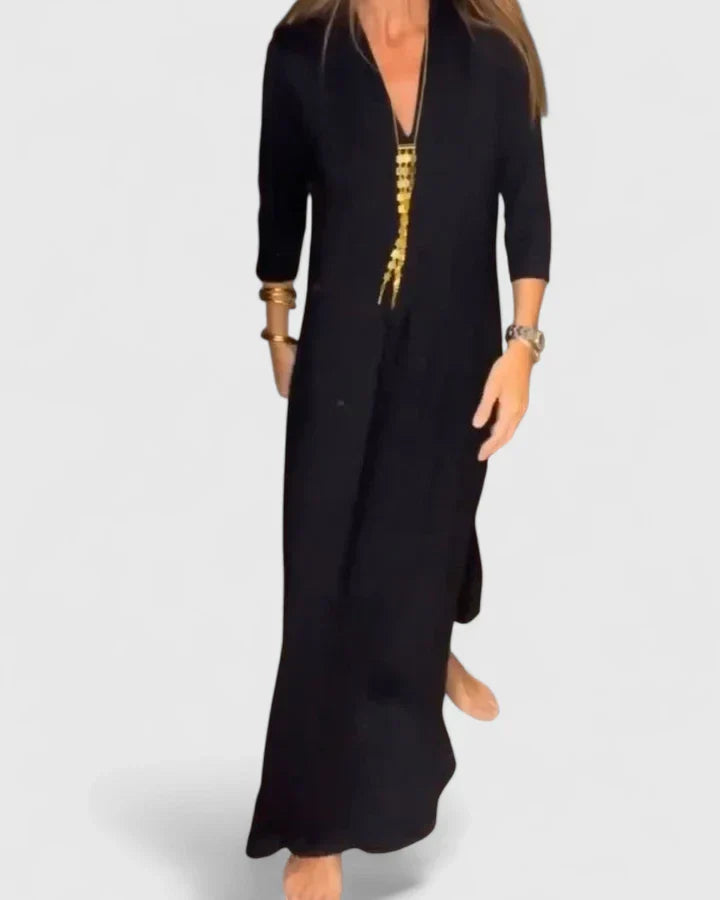 Serynahh — Robe Femme Elegante Noire Orange Pour Style Contraste Affirme