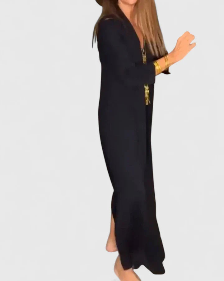 Serynahh — Robe Femme Elegante Noire Orange Pour Style Contraste Affirme