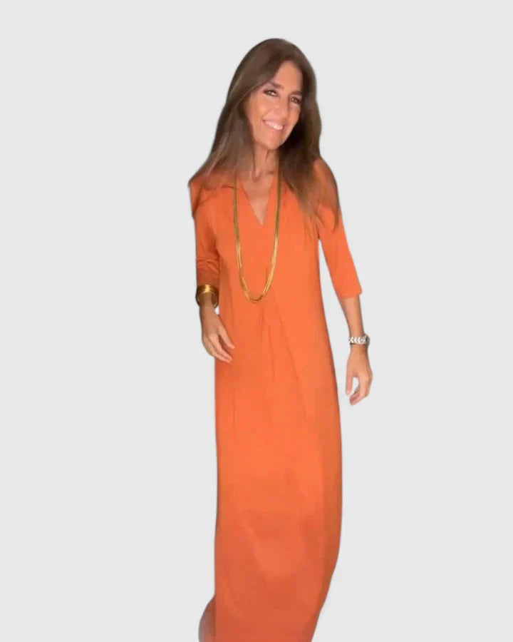 Serynahh — Robe Femme Elegante Noire Orange Pour Style Contraste Affirme