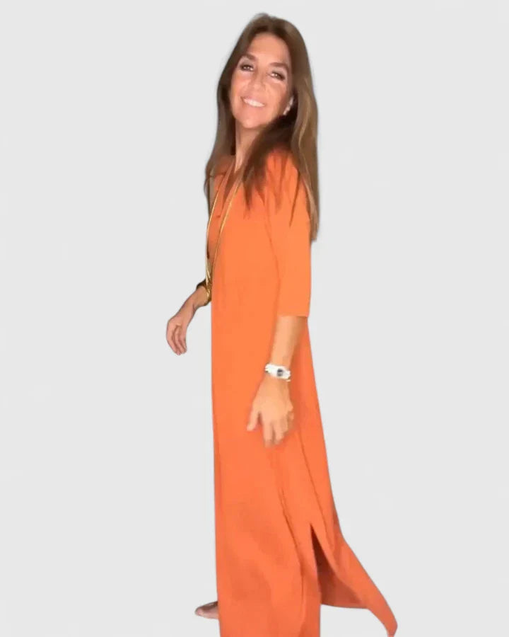 Serynahh — Robe Femme Elegante Noire Orange Pour Style Contraste Affirme
