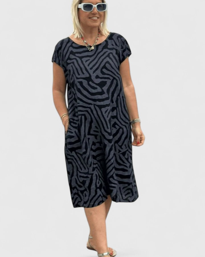 Marga — Robe Femme Elegante Blanche, Bleue, Noire Pour Style Confirme