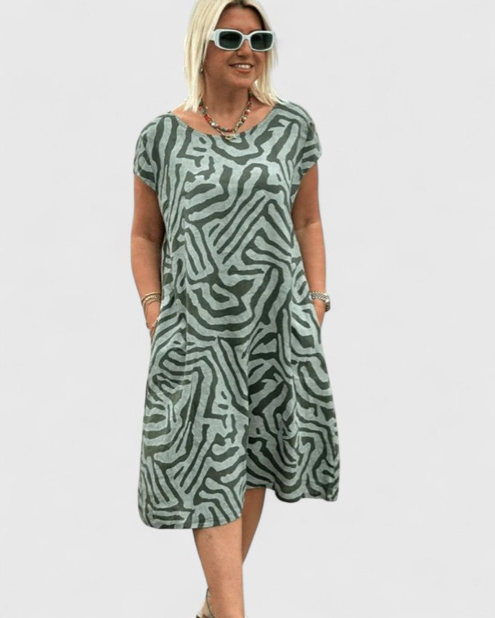 Marga — Robe Femme Elegante Blanche, Bleue, Noire Pour Style Confirme