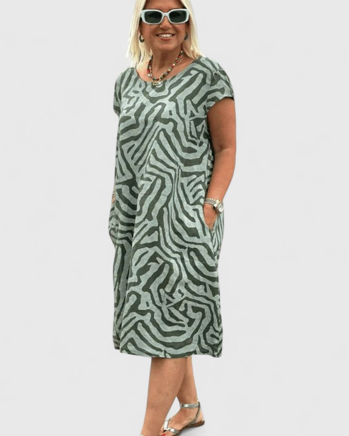 Calyviah — Robe Femme Confortable Bleue Blanche Noire Verte Pour Chaque Saison