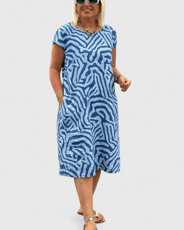 Calyviah — Robe Femme Confortable Bleue Blanche Noire Verte Pour Chaque Saison