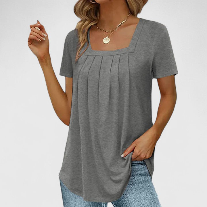 Mirelina — Blouse Femme Lin naturel Bleue, Blanche Pour Style Confirme
