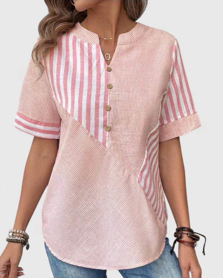 Gigi — Blouse Femme Elegante Rose, Verte Pour Style Confirme