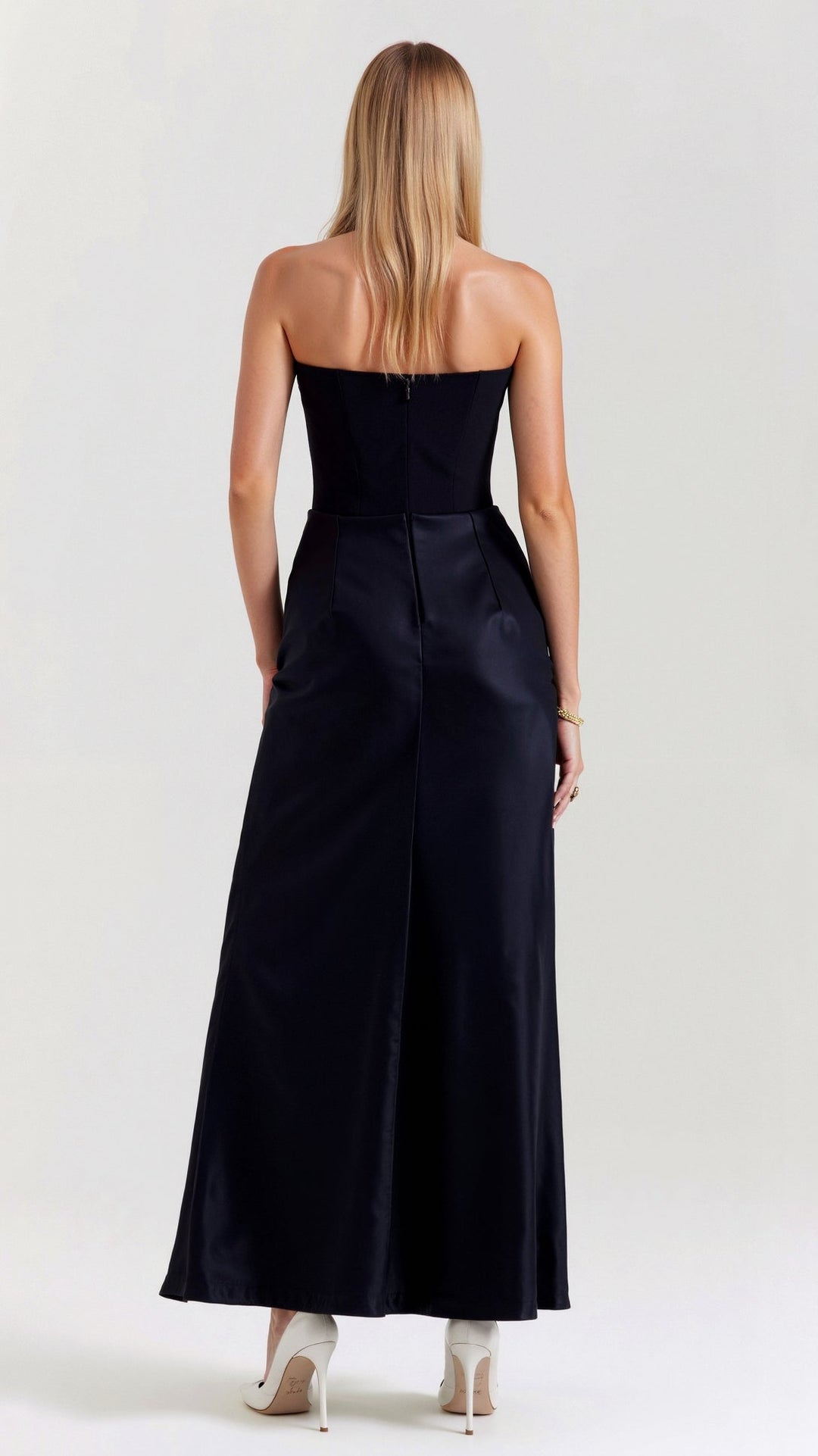 Bella — Robe Mariage Mariee Colonne Maxi Verte Blanche Rose