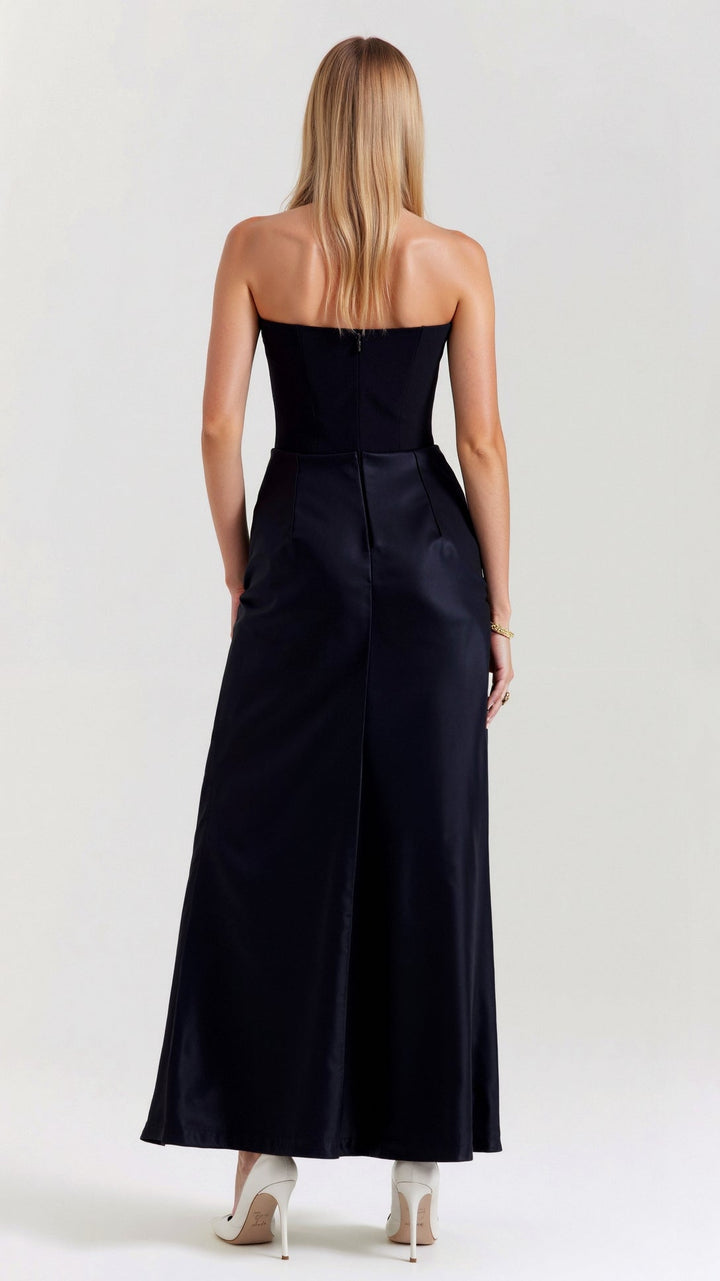 Bella — Robe Mariage Mariee Colonne Maxi Verte Blanche Rose