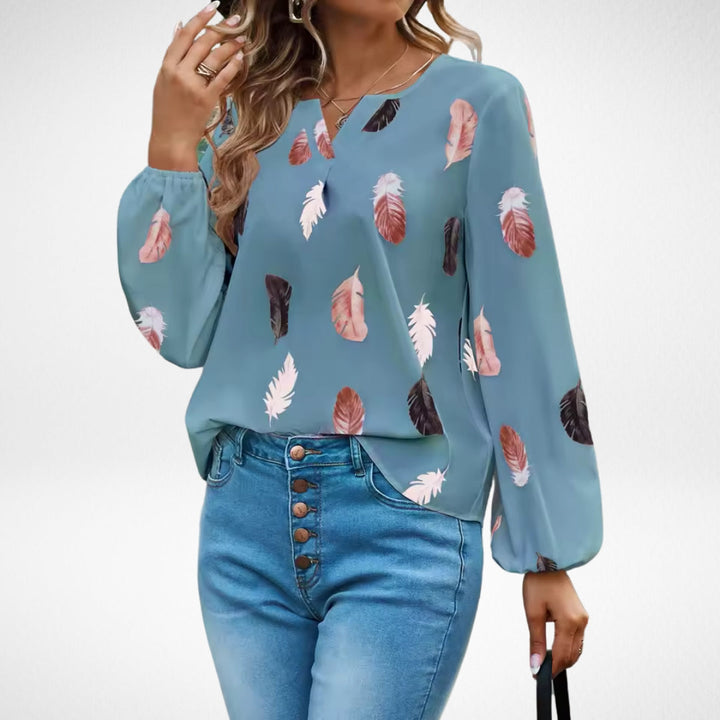 Nicole — Blouse Femme Elegante Bleu Marine, Blanche Pour Style Confirme
