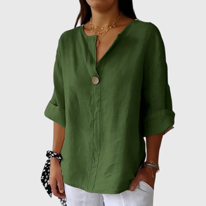 Valentina — Blouse Femme Elegante Verte Noire Bleue Pour Style Affiche