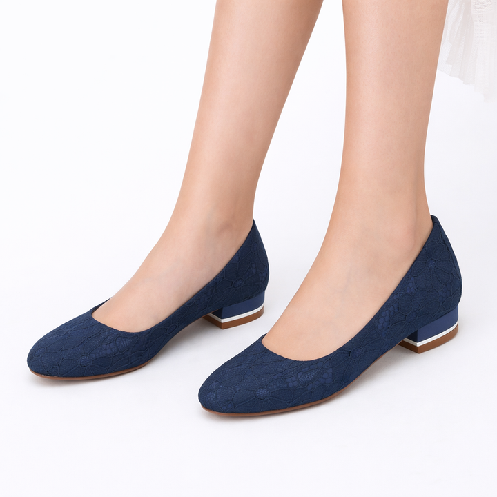Chaussures Mariée Dentelle Blanche Femme | Bout Rond Plates Confortables