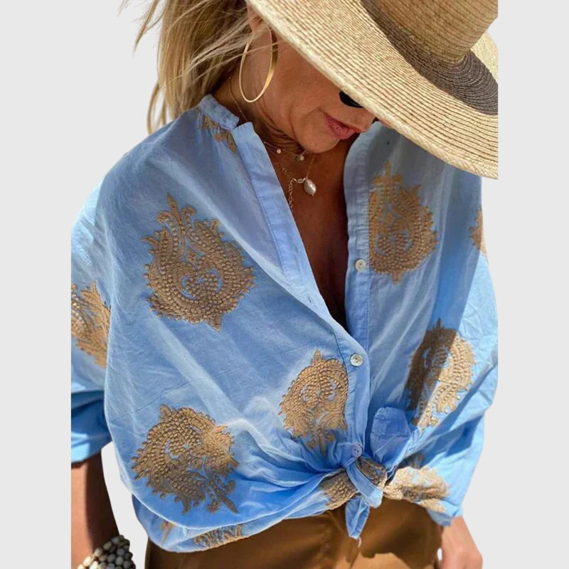 Josie — Blouse Femme Legere Chic Rouge Rose Bleue Pour Style Vif