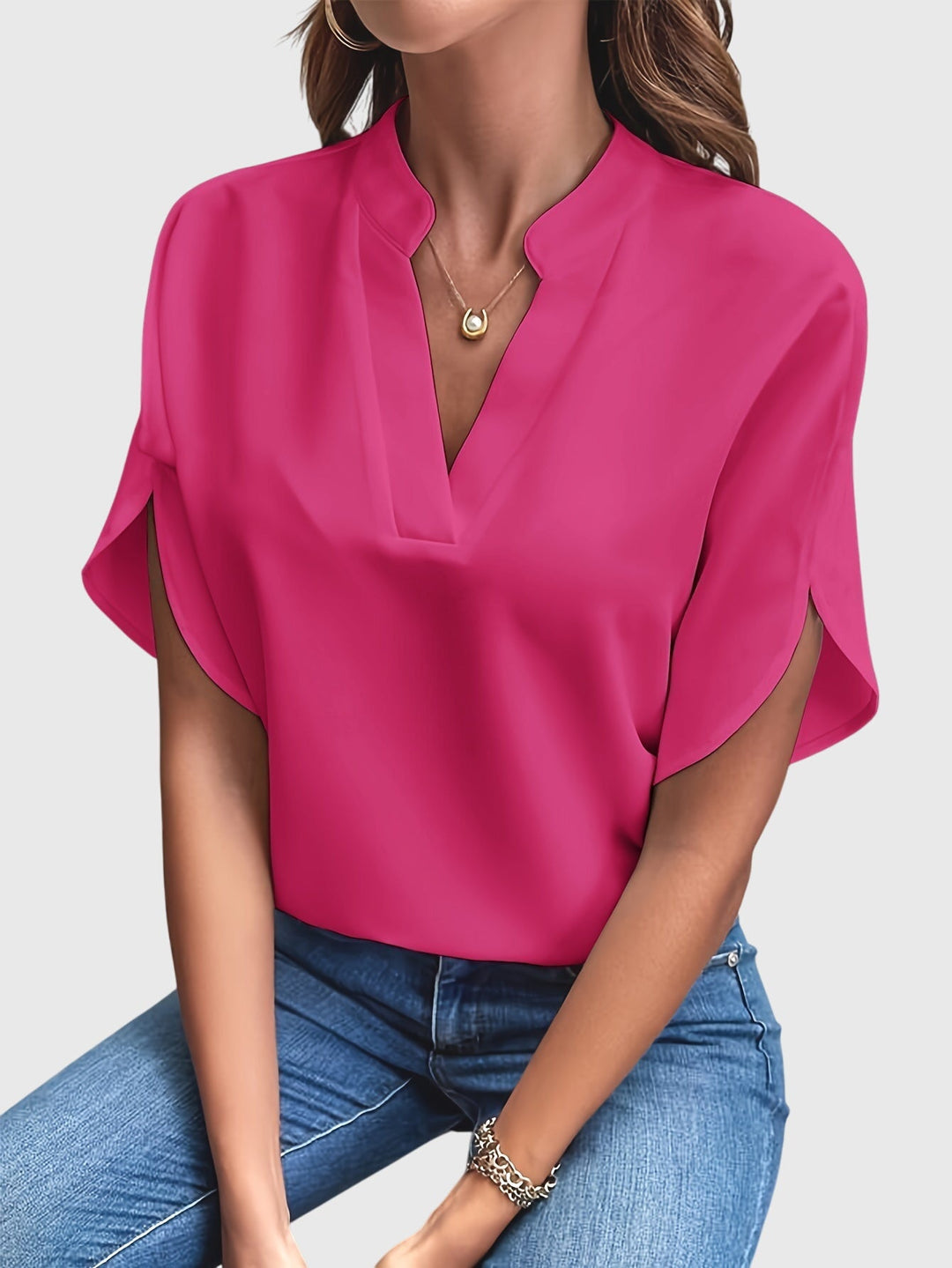 Kristie — Blouse Femme Elegante Jaune, Bleue Pour Style Confirme