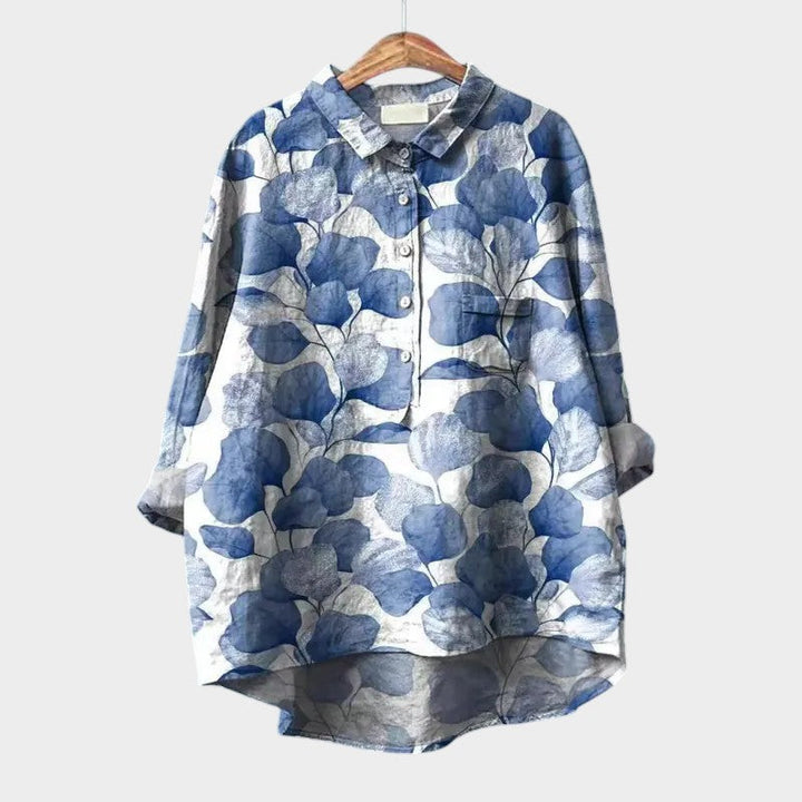 Mira — Blouse Femme Elegante Bleue, Blanche Pour Style Confirme