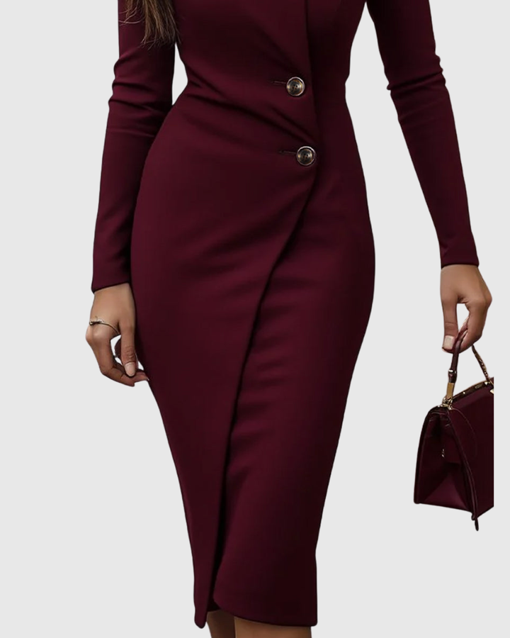 Luned — La Robe Boutonnée Bordeaux Qui Réclame Votre Attention