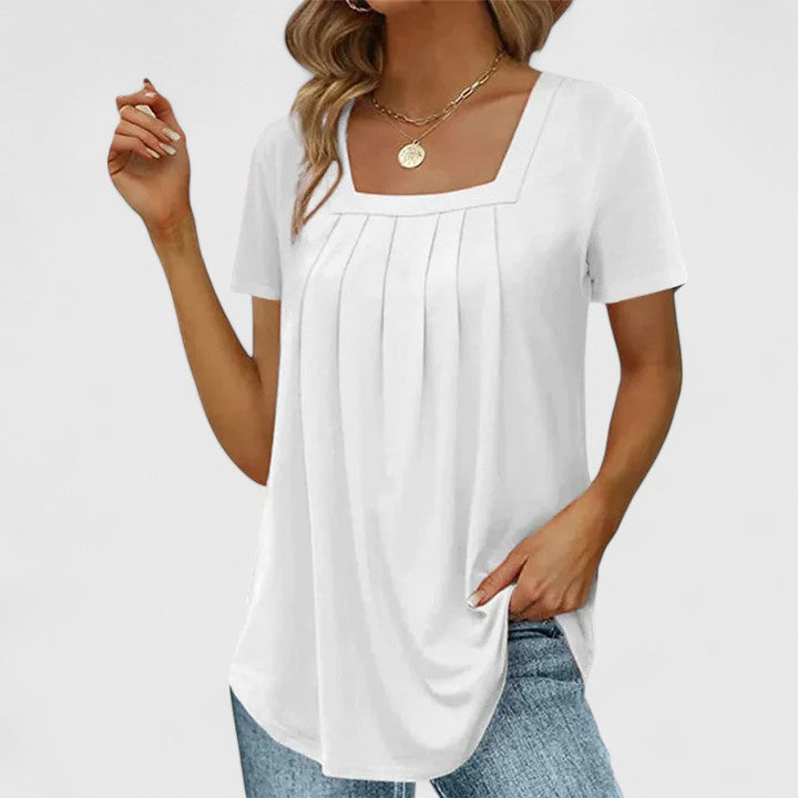 Mirelina — Blouse Femme Lin naturel Bleue, Blanche Pour Style Confirme