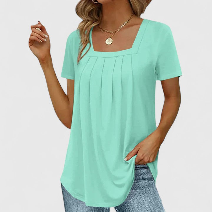 Mirelina — Blouse Femme Lin naturel Bleue, Blanche Pour Style Confirme
