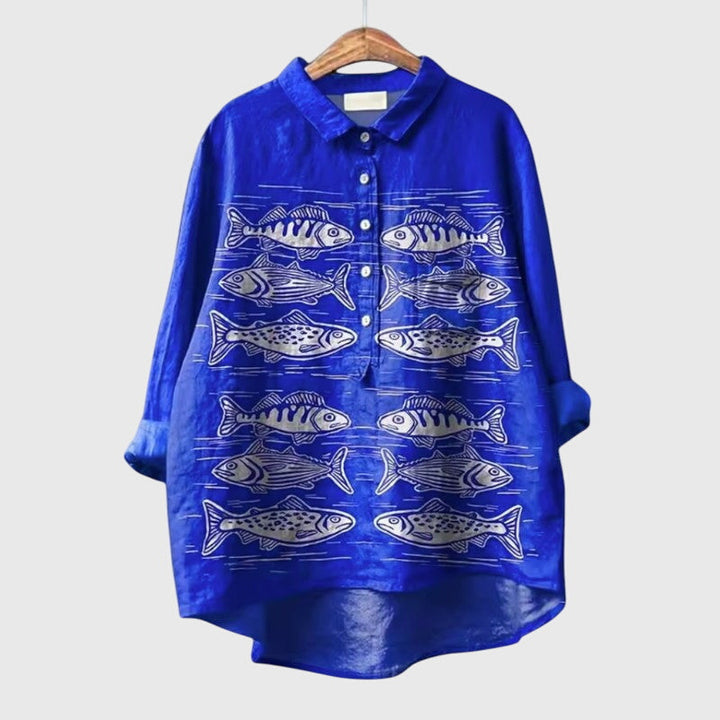 Lumi — Blouse Femme Elegante Bleue, Violette Pour Style Confirme
