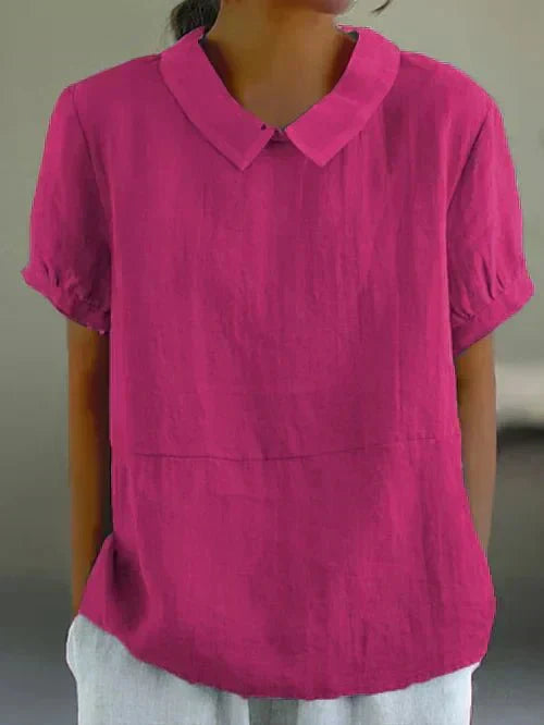 Sophie — Blouse Femme Lin naturel Bleue, Blanche Pour Style Confirme