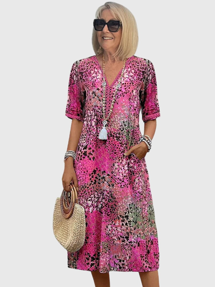 Bella — Robe Midi Florale Élégante