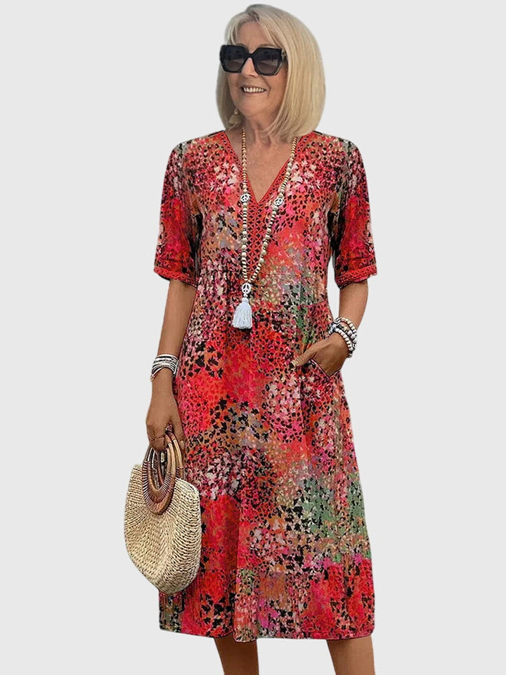 Bella — Robe Midi Florale Élégante