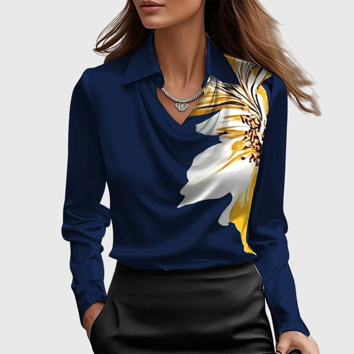Brooklyn — Blouse Femme Elegante Bleu Clair Verte Noire Pour Style Affirme