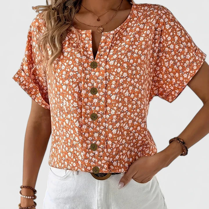 Faylora — Blouse Femme Confortable Rose, Bleue Pour Style Confirme