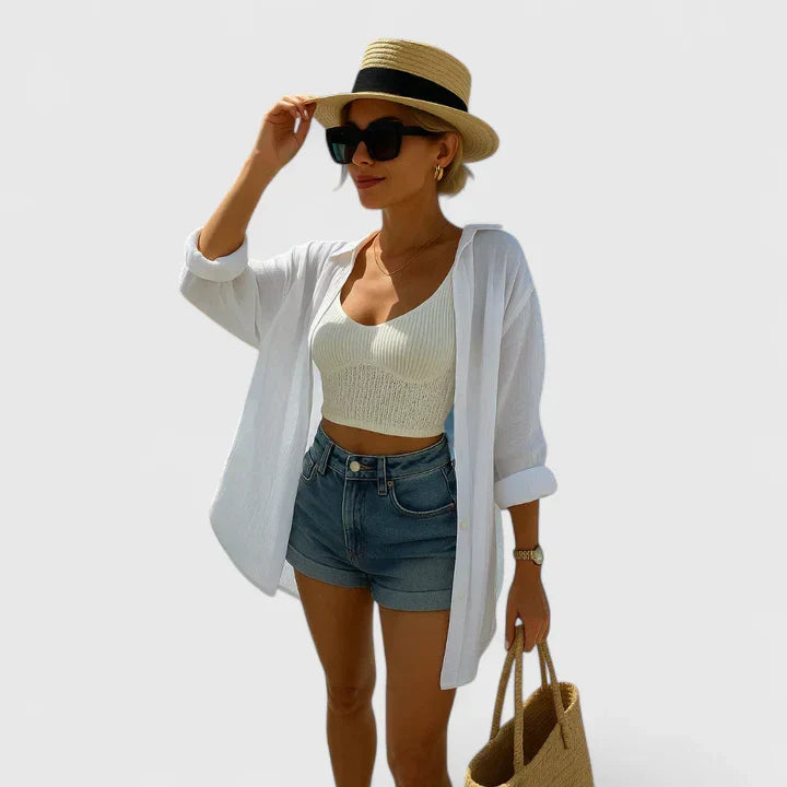 Lynsyann — Blouse Femme Elegante Noire, Blanche Pour Style Confirme
