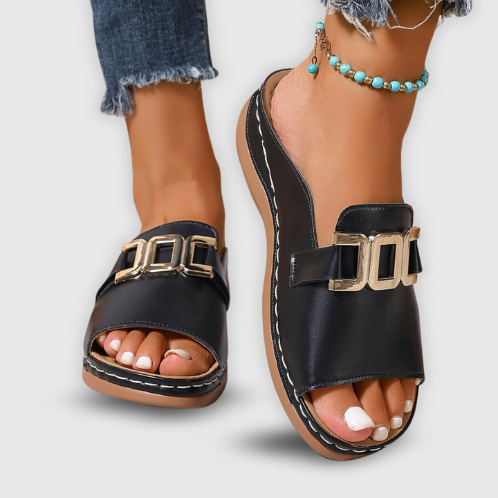 Eleonora | Mules Plates Bout Ouvert Femme | Confort Légèreté Été