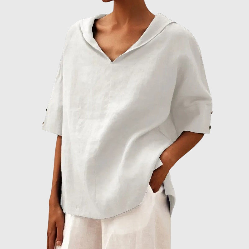 Ayla — Blouse Femme Elegante Kaki, Bleue Pour Style Confirme